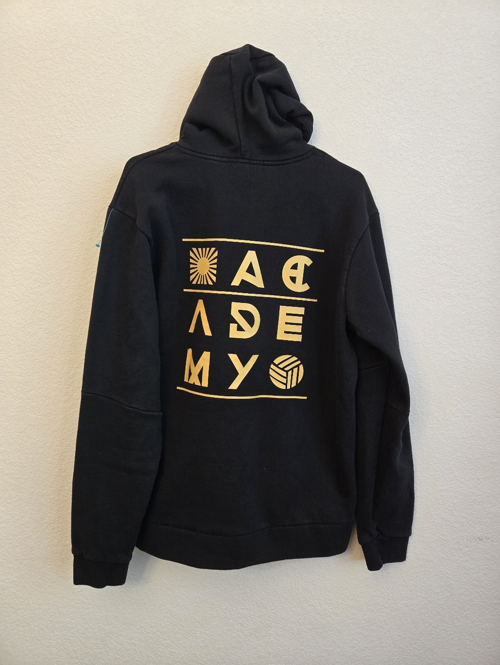 Ninesquared Academy Volleyball Hooded Sweatshirt Sz L Black, Logo Front & Back - Picture 6 of 10